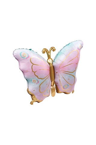 Pembe Gold Kelebek Folyo Balon Pembe