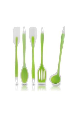 Valletta Aloha Isıya Dayanıklı 5 Parça Silikon Spatula Set Yeşil