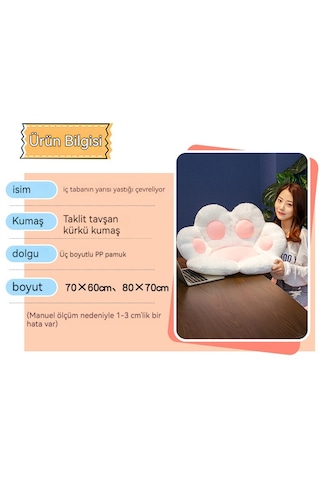 Ebedi Şans Ayı Pençesi Yarı Kapalı Koltuk Minderi Minder-pembe 10