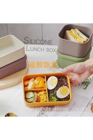 Mikrodalga Fırında Isıtılabilir Silikon Yemek Kabı C-2 Beyaz - Gri