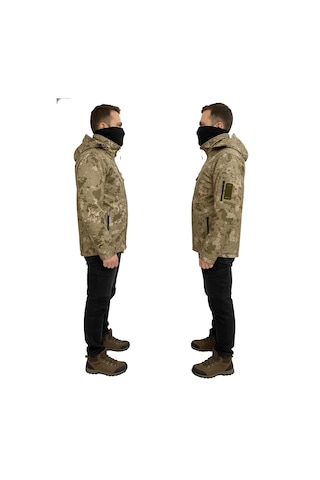 Mysia Outdoor Tsk Piyade Kamuflaj Soft Shell Mont Çift Kat Polarlı Çok Renkli