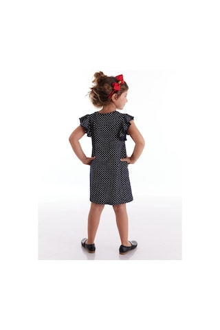 Denokids Mushi Çiçekler Puantiyeli Kız Elbise Siyah