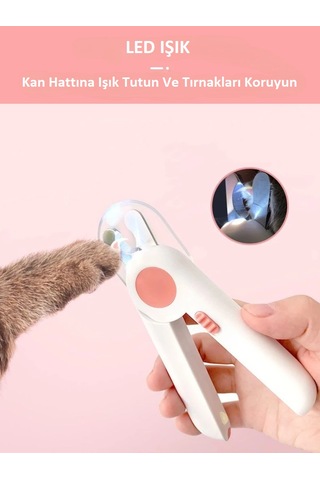 Evcil Hayvan Tırnak Makası Ve Törpü Ergonomik Tasarım Led Işıklı