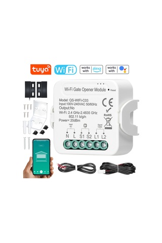 Gajeena Tuya Uyumlu Akıllı Garaj Kapısı Kontrol Cihazı, Google Home Ve Alexa İle Ses Kontrolü, Zamanlayıcı Ve Uzaktan Yönetim