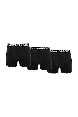 Boun Marche Erkek Boxer Likralı Premium 3'lü Kutu Psico Siyah-3'lü