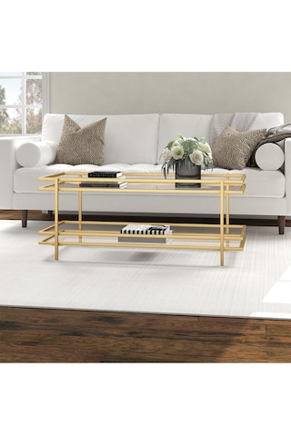 Yashira Gold Metal&cam Orta Sehpa