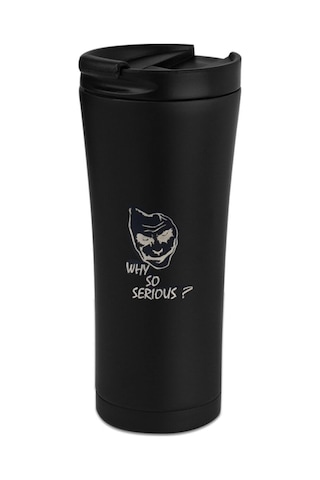 Tusah Joker Temalı Çift Katmanlı Termos Kupa Çay Ofis Kahve Paslanmaz Çelik Bardak 500 Ml Tek Ebat Siyah Çok Renkli