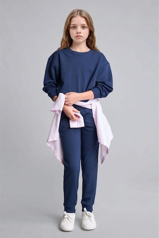 Defacto Relax Fıt Bisiklet Yaka Lacivert Sweatshirt Kız Çocuk E6842a826aunv241 Lacivert-nv241