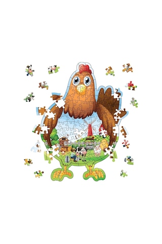 Kidsan 112 Parça Çifçi Tavuk Puzzle
