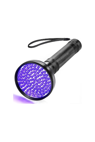 Valkyrie 100 Led 395nm Mor Işık Uv El Feneri - Ultraviyole Siyah Fener - Ev Otel Evcil Hayvan Para Siyah