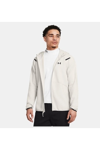 Under Armour Ua Unstoppable Flc Fz Hd Erkek Fermuarlı Sweatshirt 1389352-110 Beyaz