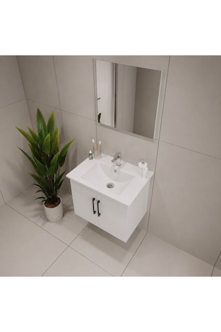 Creavit D20 Banyo Dolabı Seti Çekmeceli 80 Cm Beyaz
