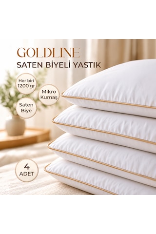 4'lü Gold Line Nano Jel Yastık 1200 Gr Beyaz-  Gold