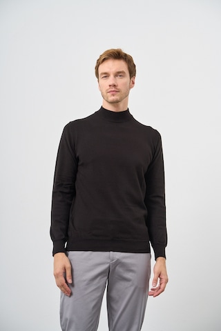 Morven Erkek Siyah Basic Yarım Balıkçı Yaka Dynamic Fit Rahat Kesim Triko 26kc017001001 Siyah Siyah