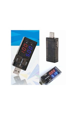 Wozlo N11.4047 Usb Voltmetre Ampermetre Usb Akım Ölçer Çift Usb Çıkışlı