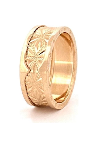 Altın Nesil 14 Ayar Altın Yeşil Altın Yıldız Modelli Yüzük Sarı Altın