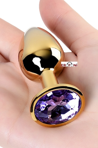 Erofoni Paslanmaz Süper Alüminyum Alaşım 8 Cm Çelik Metal Gold Anal Alıştırıcı Genişletici Anal Plug