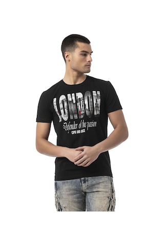 Cipo & Baxx Ct826 London Vibe Street Men T-shirt Siyah