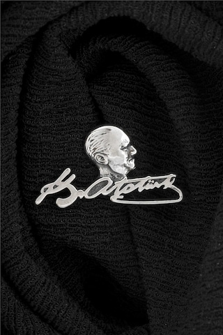 Atatürk İmzalı Ve Silüetli Gümüş Rozet -8476 Gümüş