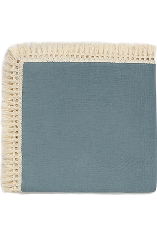 Jeehugo Yeni Doğan Bebek Muslin Battaniye, Tasselli Sarma Örtü, 80x65 Cm, Mavi Gri Turuncu Kahve Renk Seçenekleri Siyan