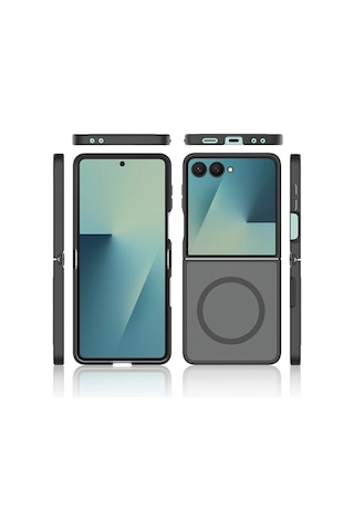 Samsung Uyumlu Galaxy Z Flip 8 Kılıf M-safe Şarj Özellikli Kamera Korumalı Zore Lunex Kapak