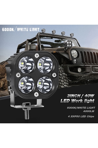 Off-road sis lambası 4 led 12-32V 40W -set Beyaz / LASS284-2