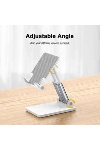 Konesam T7 Siyah Masaüstü Telefon Desteği - Çift Çubuklu, Katlanabilir, Yükseklik Ve Açı Ayarlanabilir, Kaymazsız Tabanlı Akıllı Telefon Ve Tablet Tutucu Siyah