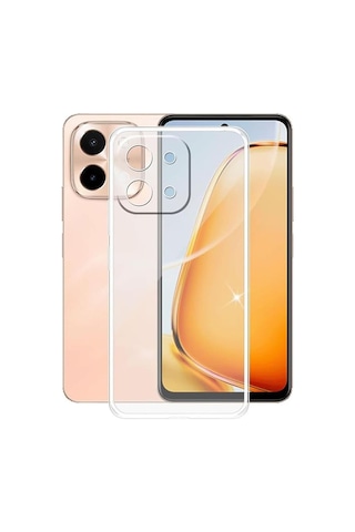 Vivo Y28 Kılıf Kamera Korumalı Silikon Şeffaf Kapak Şeffaf