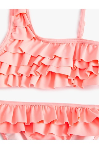 Koton Bikini Takımı Fırfırlı Tek Omuz İnce Askı Detaylı Lila 4skg00009mm Lila