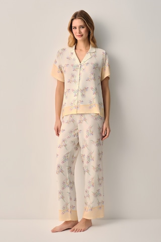 Suwen Aurel Gömlek Yaka Pijama Takımı Sh26507660b338 Ekru