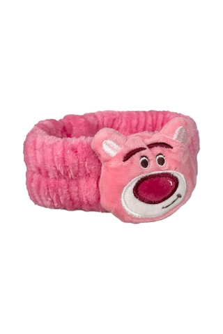 Lotso Bear Peluş Bandana Makyaj Spa Saç Bandı Fuşya Fuşya