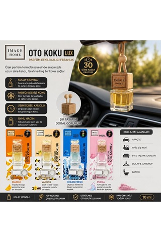 Image Home Lux Oto Kokusu 10 Ml - Mango, Ocean Fresh, Pudra Ve Vanilya- 24'li Paket Diğer
