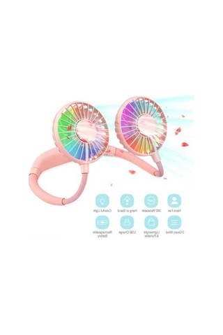 Didadodo Portatif Boyun Fanı: 3 Hız, 7 Renk Led, Şarj Edilebilir, Aromaterapili Spor Ve Seyahat İçin Diğer