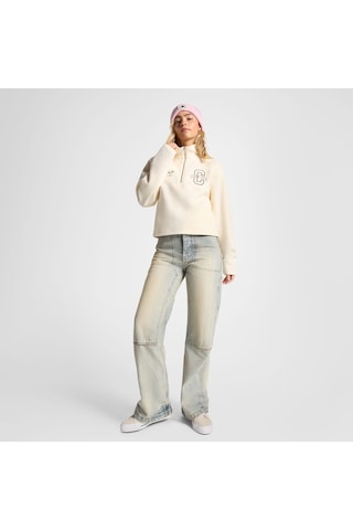 Converse Classic Kadın Yarım Fermuarlı Krem Sweatshirtdüz10027566