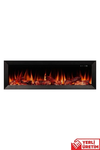 Magel 130 Elektrikli Şömine - Isıtıcısız, Metal Çerçeveli, Sınırs