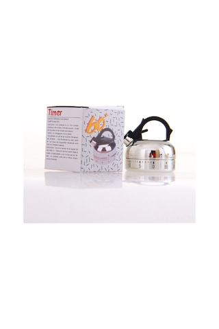 Springsun Paslanmaz Çelik Çaydanlık Şekilli 60 Dakika Mekanik Mutfak Zamanlayıcısı Çok Renkli