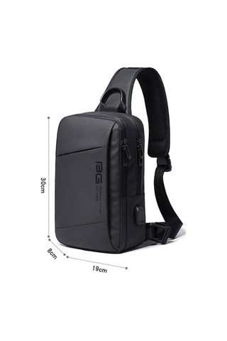 Ebitda Bange Outdoor Usb Şarj Portlu Tek Omuz Çantası Siyah 19x8x30cm 0.57kg Kapasiteli Oxford Bezi Siyah