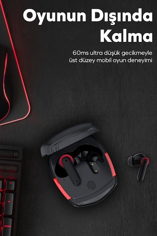 Woyax by Deji Gaming 60 MS Gecikme Çift Mod HD 4 Mikrofon ENC Kablosuz Bluetooth Oyuncu Kulaklık