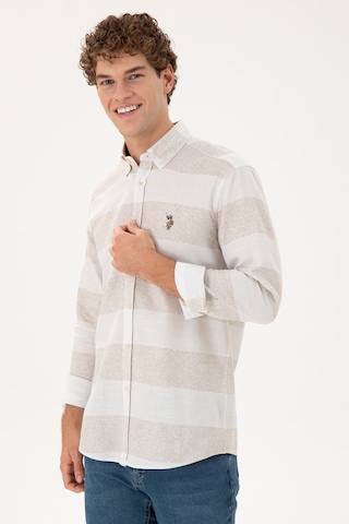 U.s. Polo Assn. Erkek Taş Gömlek Desenli 50291249-vr049 Taş