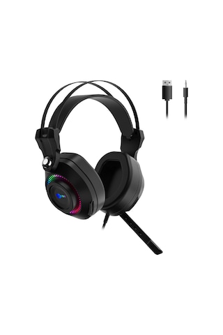 Lecoo HT405 3.5 MM Jack + USB Kablolu RGB Kulak Üstü Gaming Kulaklık