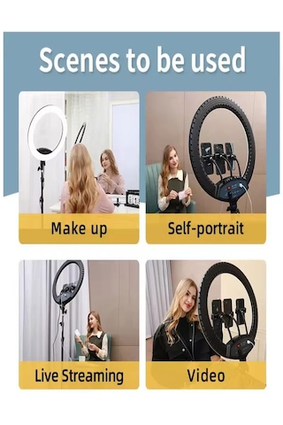 Lcd 6000k Çantalı 360 Dönen 56cm Stüdyo Güzellik Salonu Fotoğraf