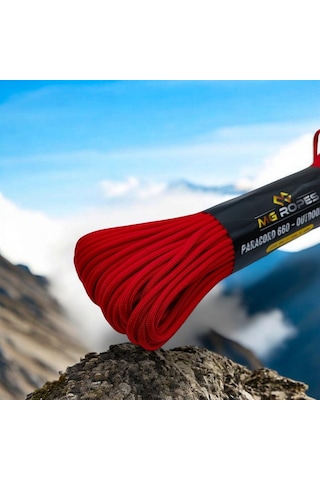 Mg Ropes Polyester Paracord İp 4 Mm Kırmızı 30 Metre Kırmızı