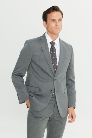 Erkek Grı Slim Fit Dar Kesim Mono Yaka Takım Elbise Gri