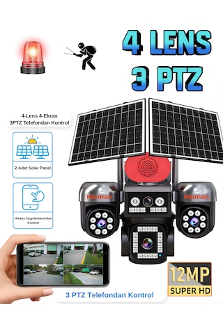 Heiman Hm-892 4g Sim Kartlı 4 Kameralı 3 Telefondan Kontrol 12mp Hd Kamera