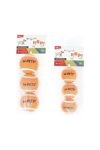 M-pets Hop Tenis Topu Köpek Oyuncağı Turuncu 3lü 6,4 Cm 244-50054.02