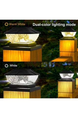 Açık Su Geçirmez Güneş Pillar Işık Veranda Bahçe Çit L6486w-2