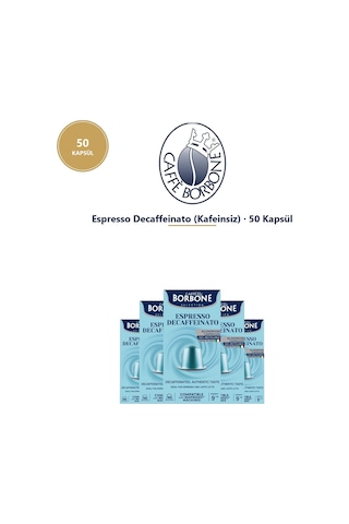 Caffe Borbone Decaf 50'li Kapsül Kahve - Nespresso Uyumlu, Aylık Stok Avantajı Caffe Borbone Decaf 50'li Kapsül Kahve - Nespresso Uyumlu, Aylık Stok Avantajı