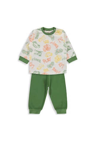 Civil Baby Araba Baskılı 6-18 Ay Pijama Takımı - Yeşil Açık Yeşil