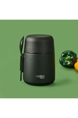 Evidea Kitchen Yemek Termosu - Siyah - 500 Ml Siyah