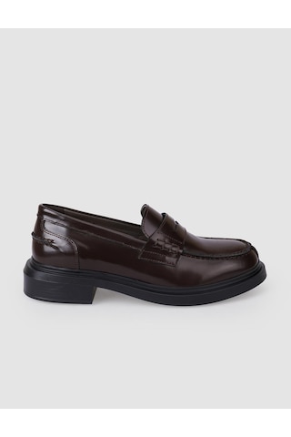 Hakiki Deri Kahverengi Açma Kadın Loafer Kahverengi